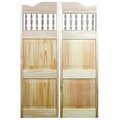 Parche 30 x 42 in. Carson City Spindle Top Cafe Door, Unfinished Pine PA3028833